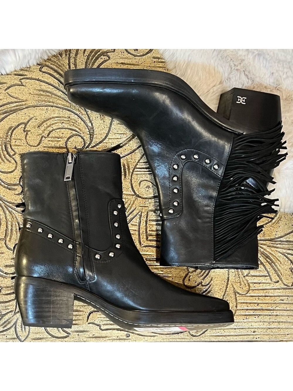 NWOB $200 Sam Edelman Bernie Fringe Bootie  Size 5 - Picture 7 of 10
